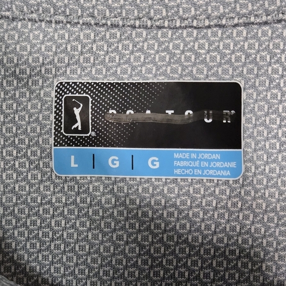 PGA Tour Men's Large Gray Polyester Polo Golf Shirt - Picture 13 of 13